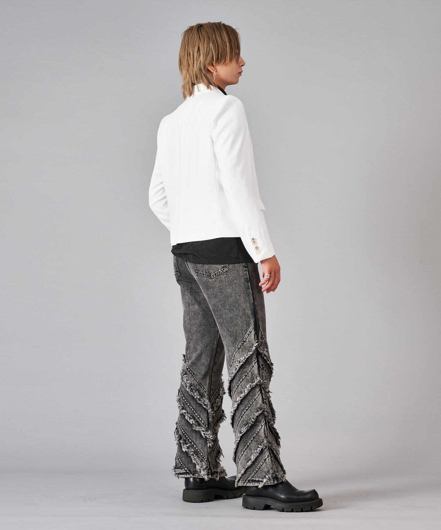 胸ファスナーチェーンWショートジャケット