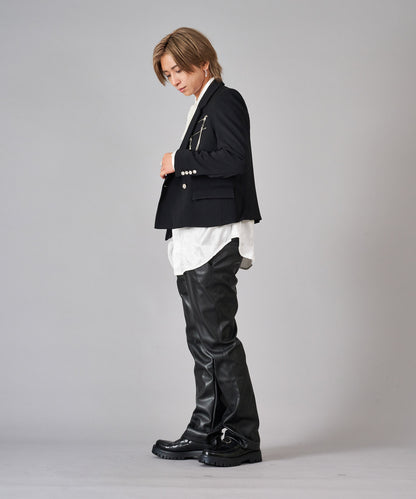 胸ファスナーチェーンWショートジャケット