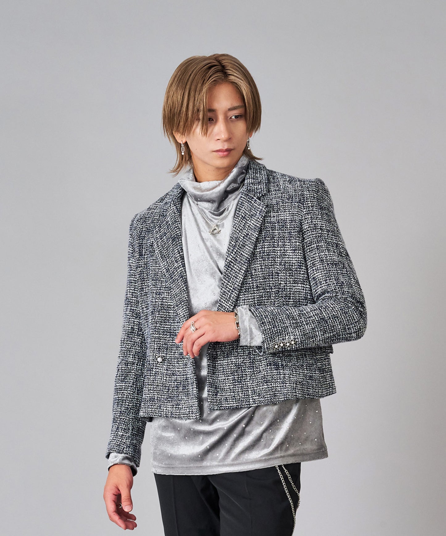 ラメ入りツイードデザインジャケット
