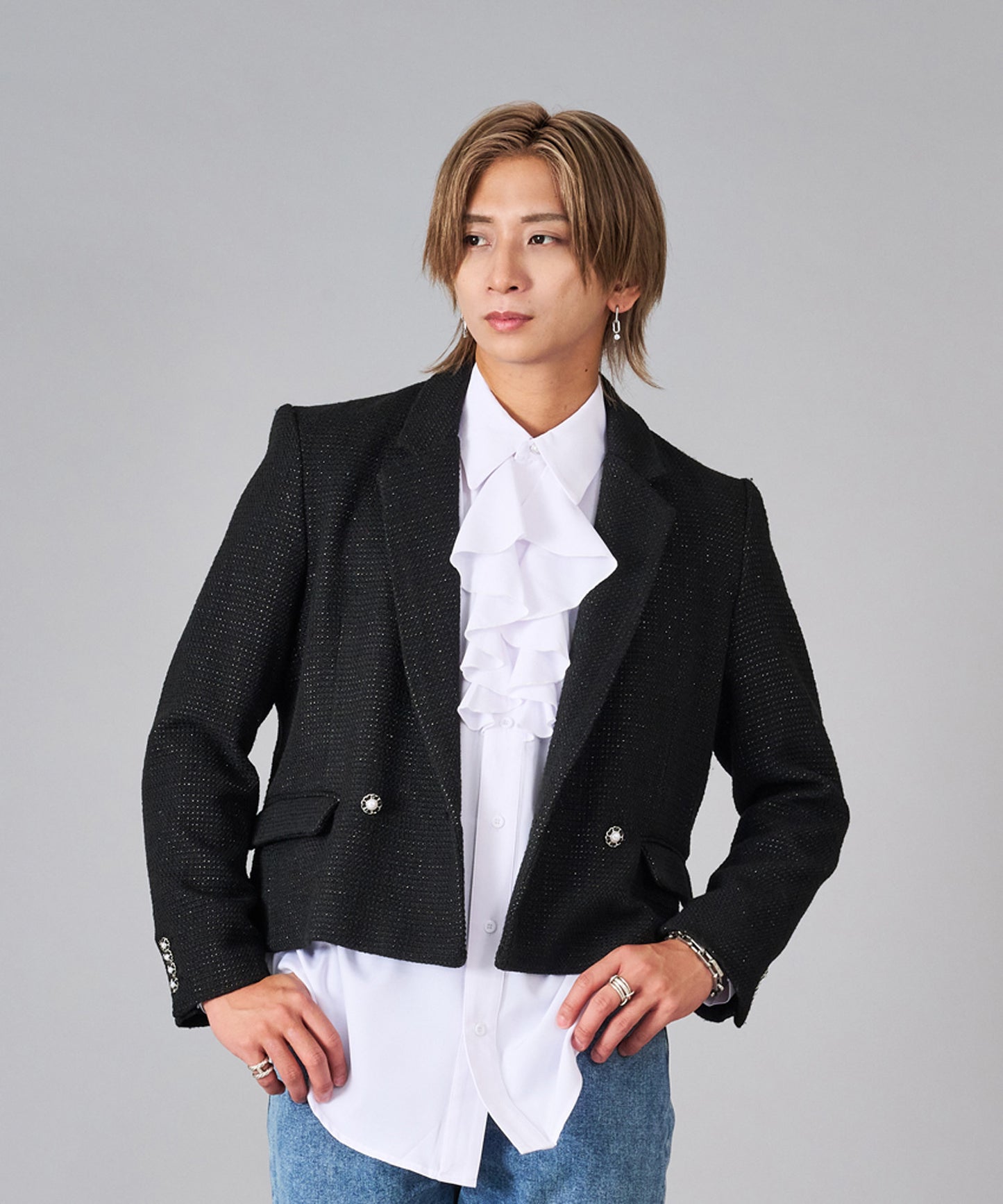 ラメ入りツイードデザインジャケット