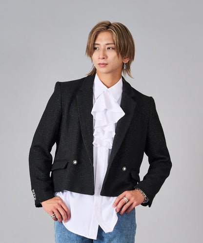 ラメ入りツイードデザインジャケット