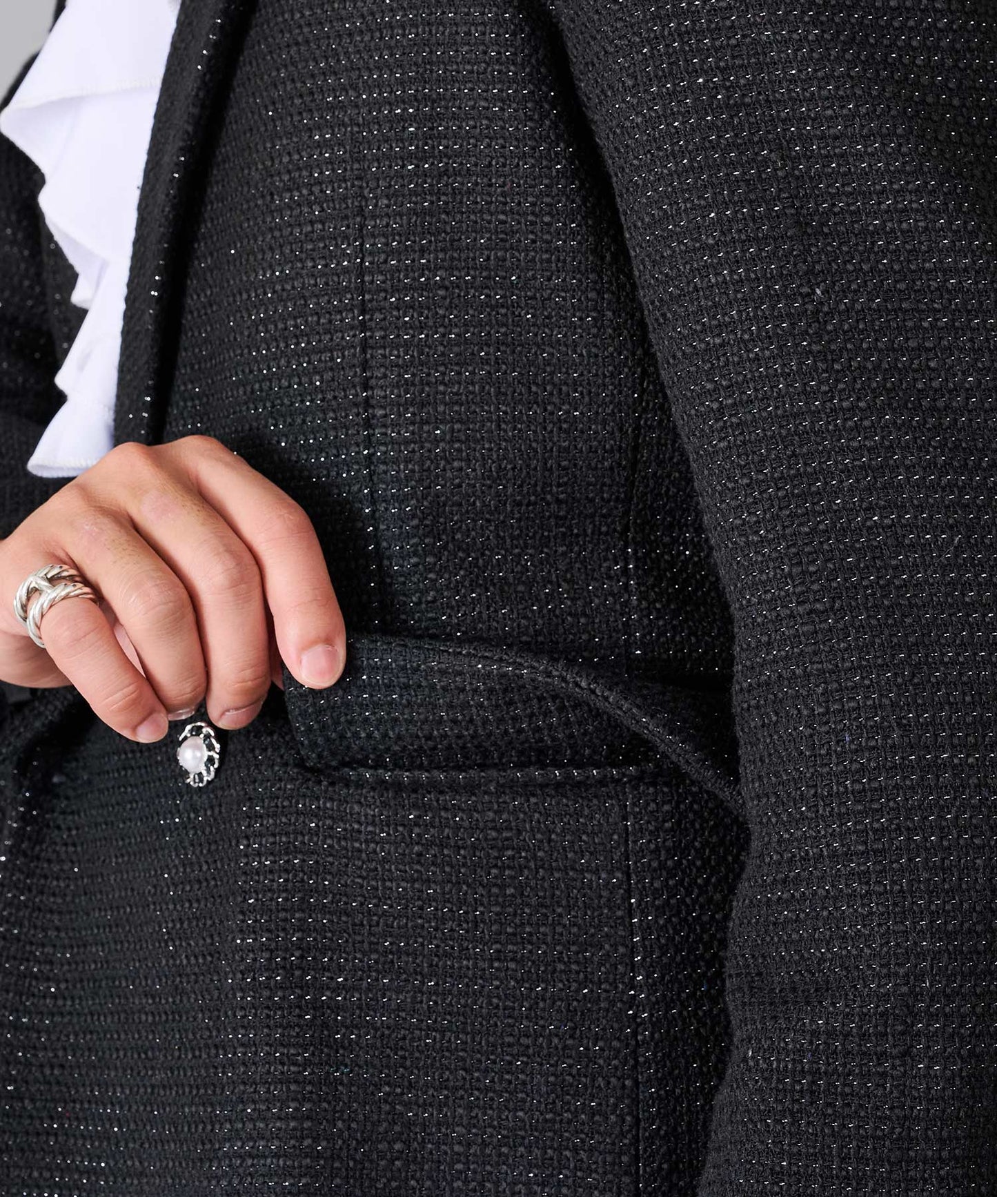 ラメ入りツイードデザインジャケット