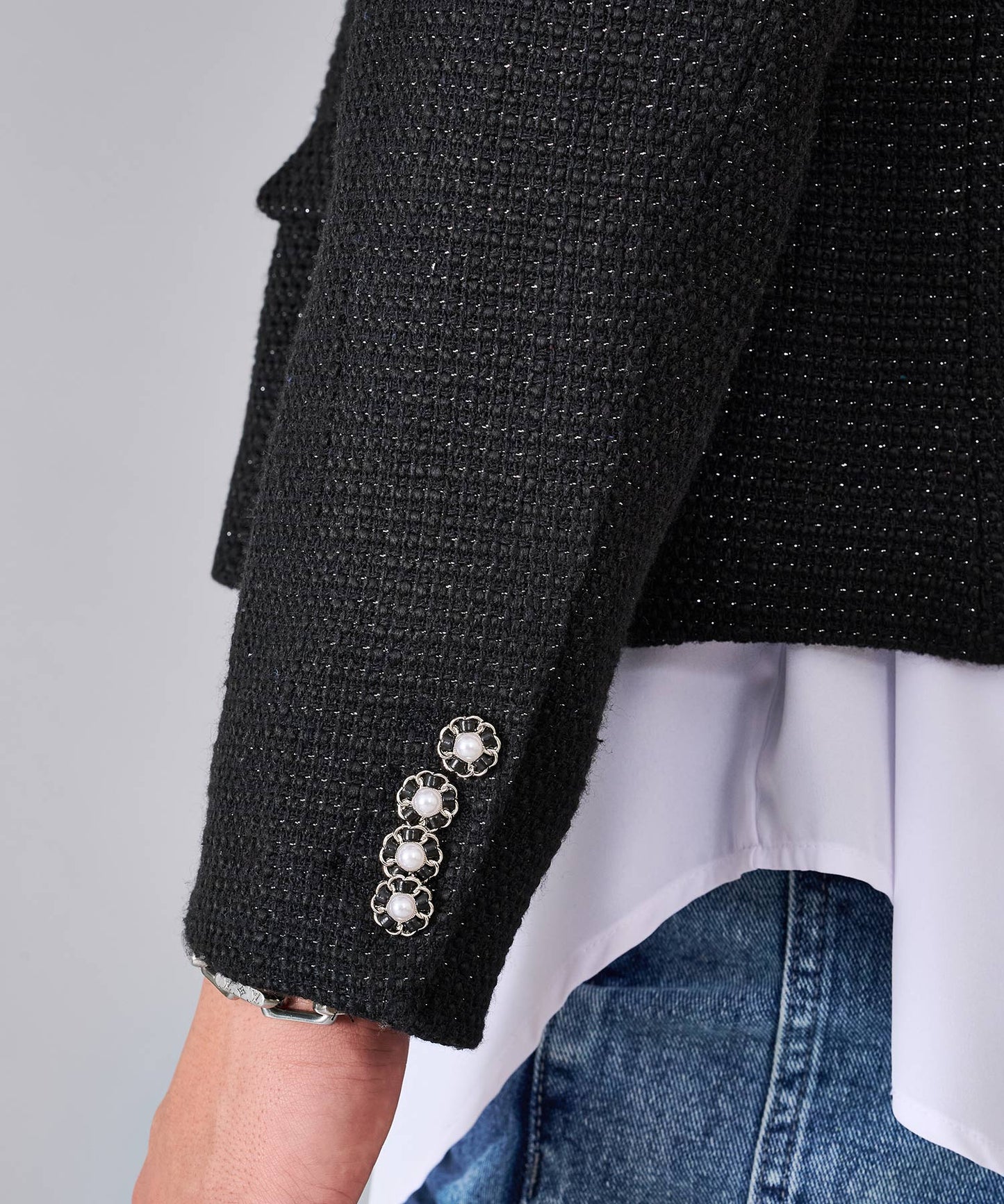 ラメ入りツイードデザインジャケット