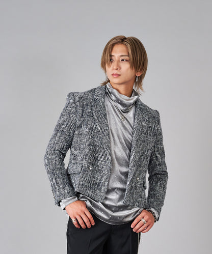 ラメ入りツイードデザインジャケット