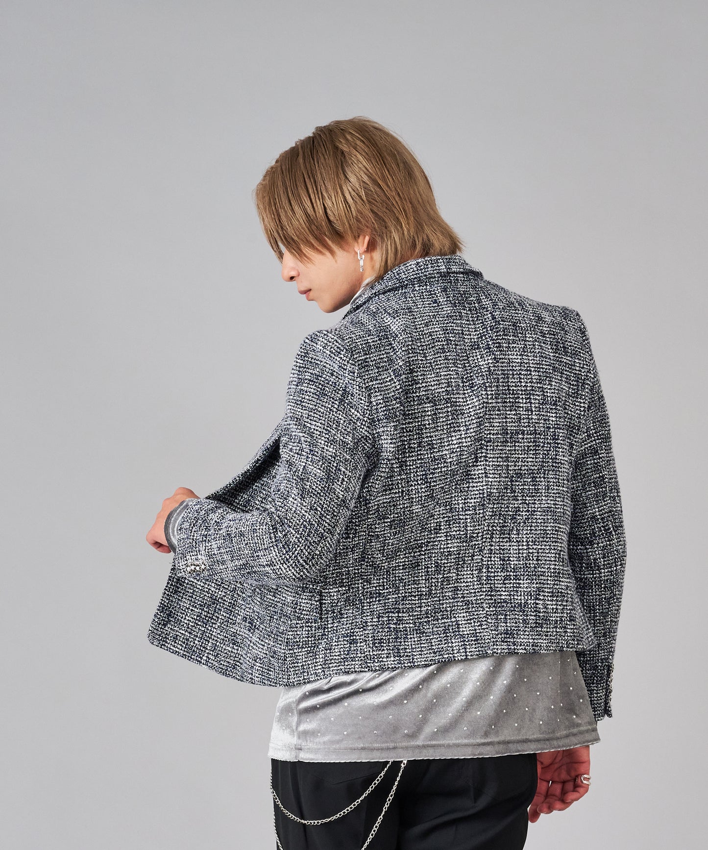 ラメ入りツイードデザインジャケット