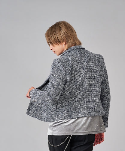 ラメ入りツイードデザインジャケット