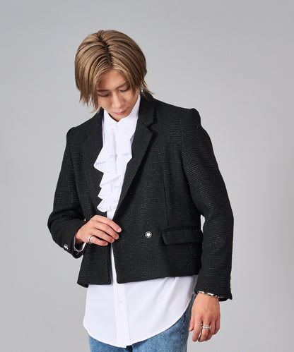 ラメ入りツイードデザインジャケット