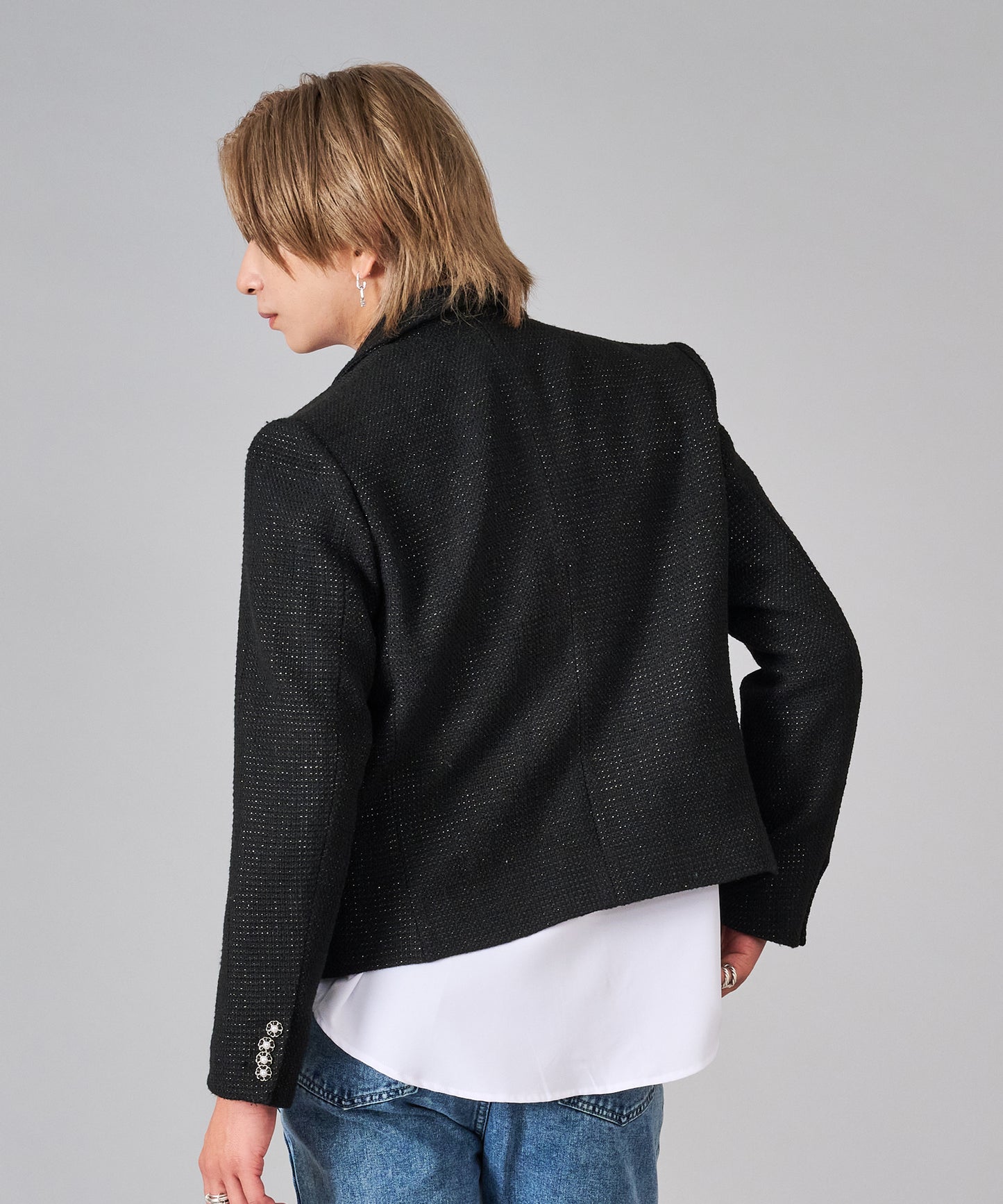 ラメ入りツイードデザインジャケット