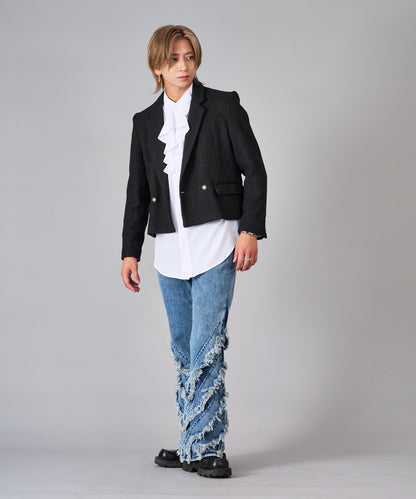 ラメ入りツイードデザインジャケット