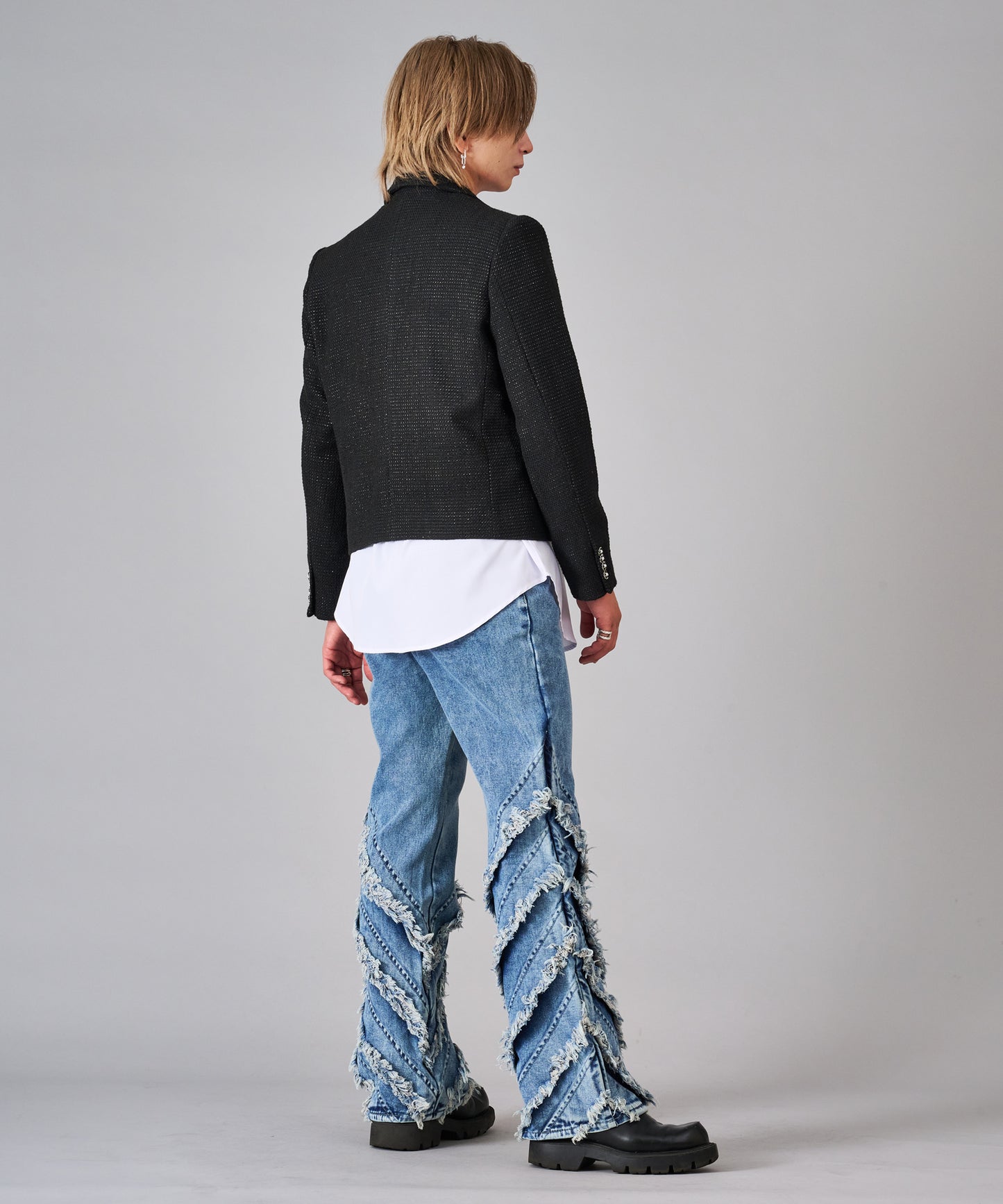 ラメ入りツイードデザインジャケット