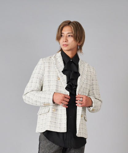 ラメ入りツイードWジャケット