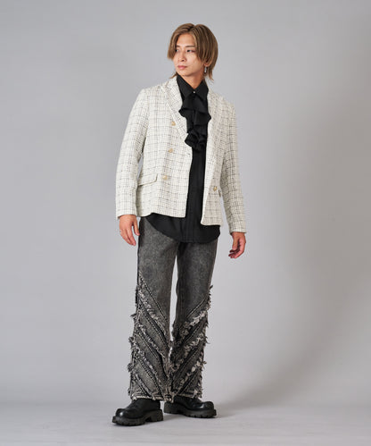 ラメ入りツイードWジャケット