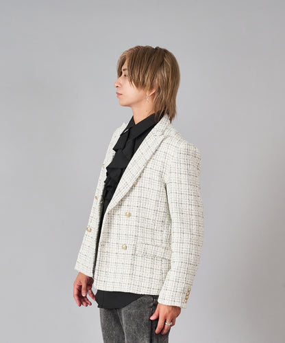 ラメ入りツイードWジャケット