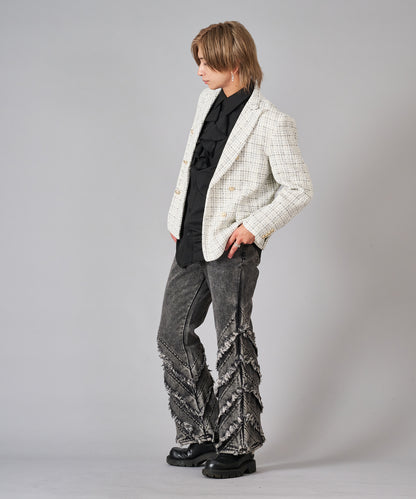 ラメ入りツイードWジャケット