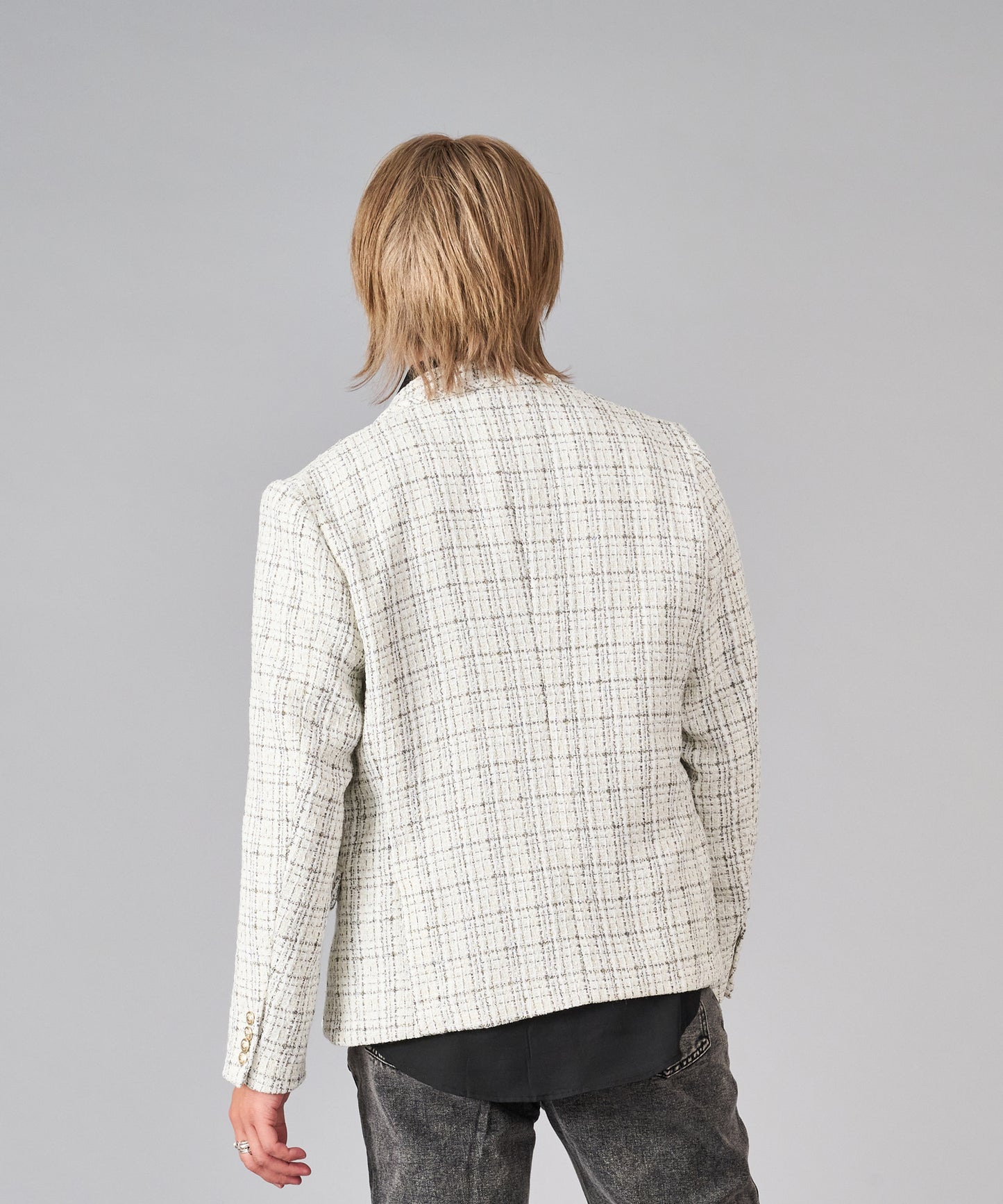 ラメ入りツイードWジャケット