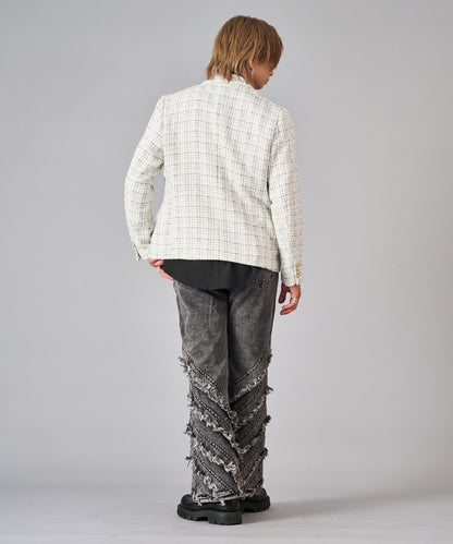 ラメ入りツイードWジャケット