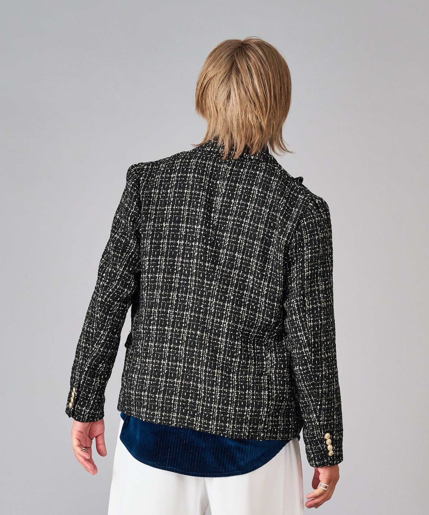 ラメ入りツイードWジャケット