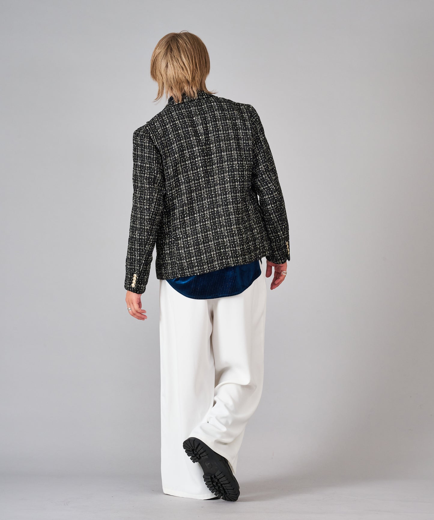 ラメ入りツイードWジャケット