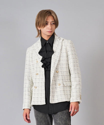 ラメ入りツイードWジャケット