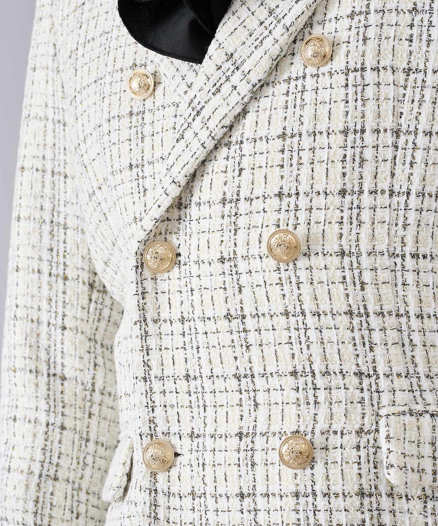 ラメ入りツイードWジャケット