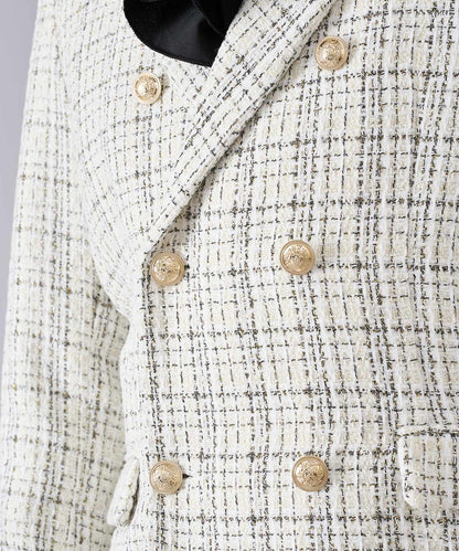 ラメ入りツイードWジャケット