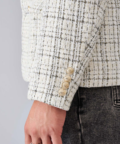 ラメ入りツイードWジャケット