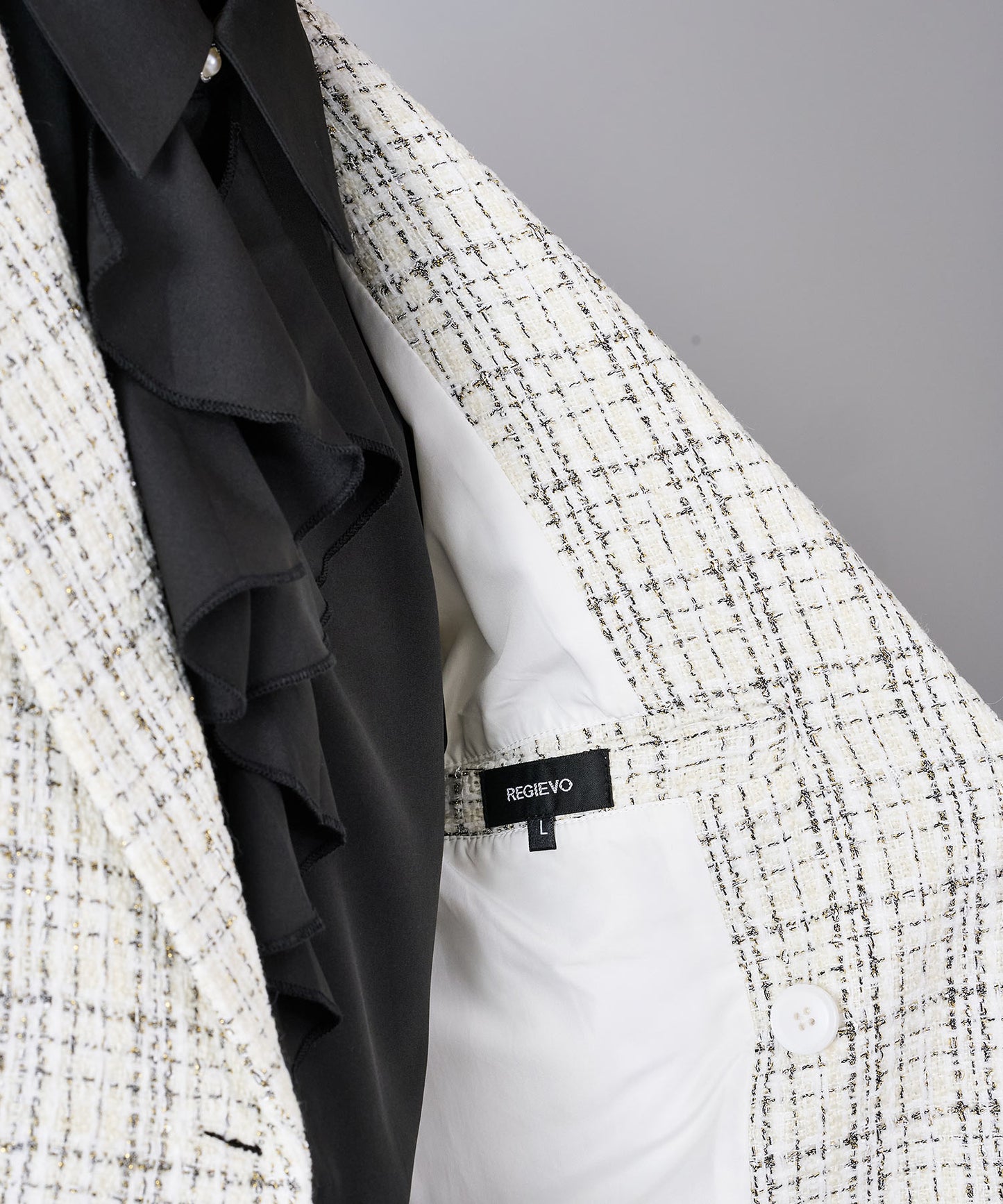 ラメ入りツイードWジャケット