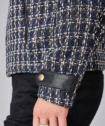 ツイードシングルライダースジャケット