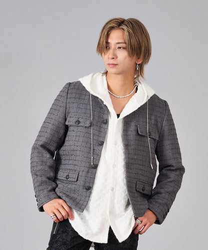 ツイードノーカラージャケット