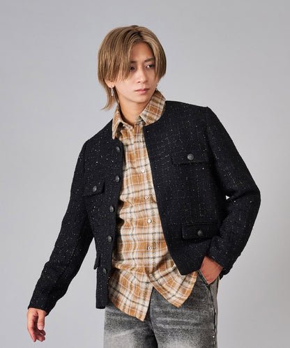 ツイードノーカラージャケット