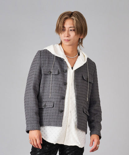 ツイードノーカラージャケット