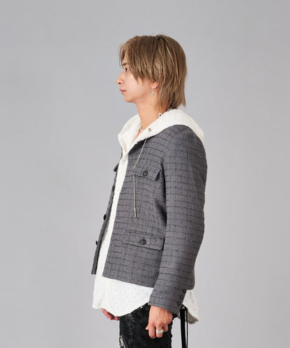 ツイードノーカラージャケット