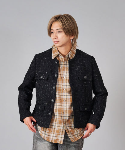 ツイードノーカラージャケット