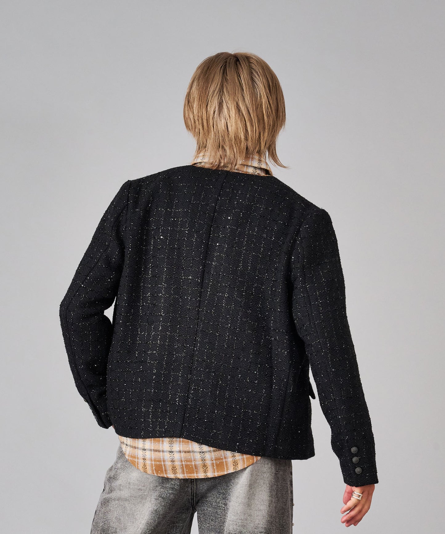 ツイードノーカラージャケット