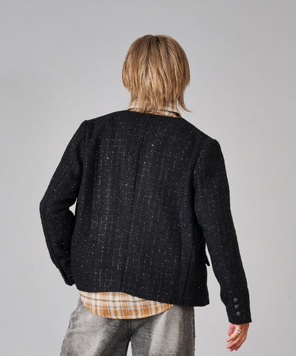 ツイードノーカラージャケット