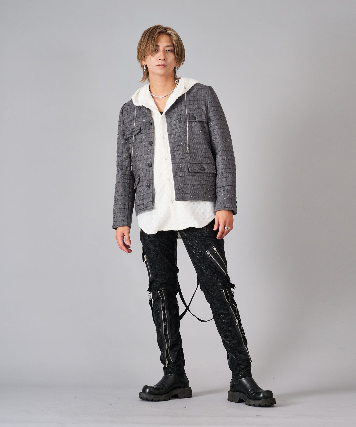 ツイードノーカラージャケット