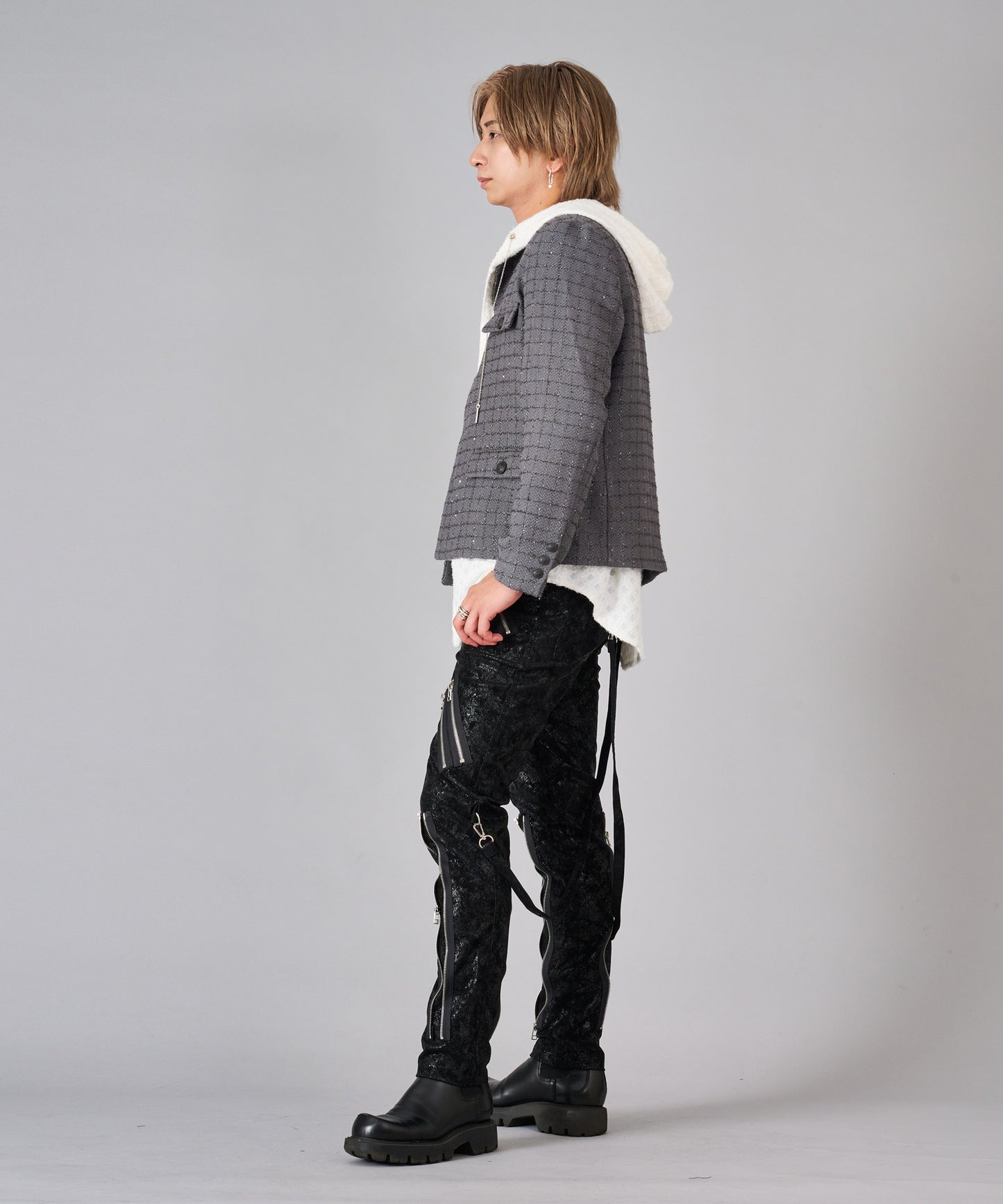 ツイードノーカラージャケット