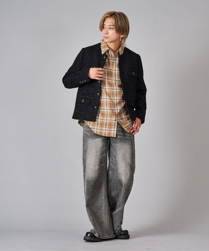 ツイードノーカラージャケット