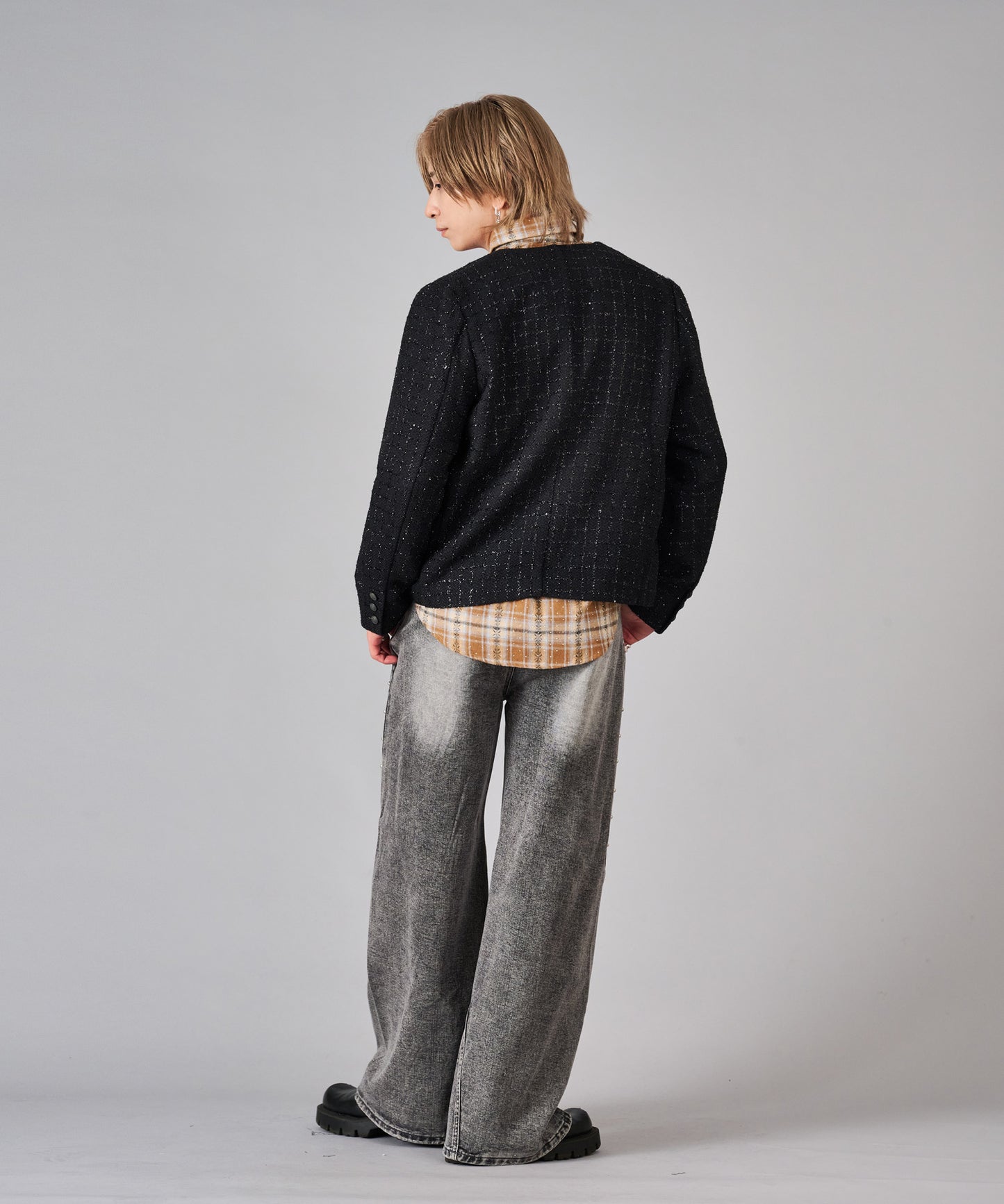 ツイードノーカラージャケット