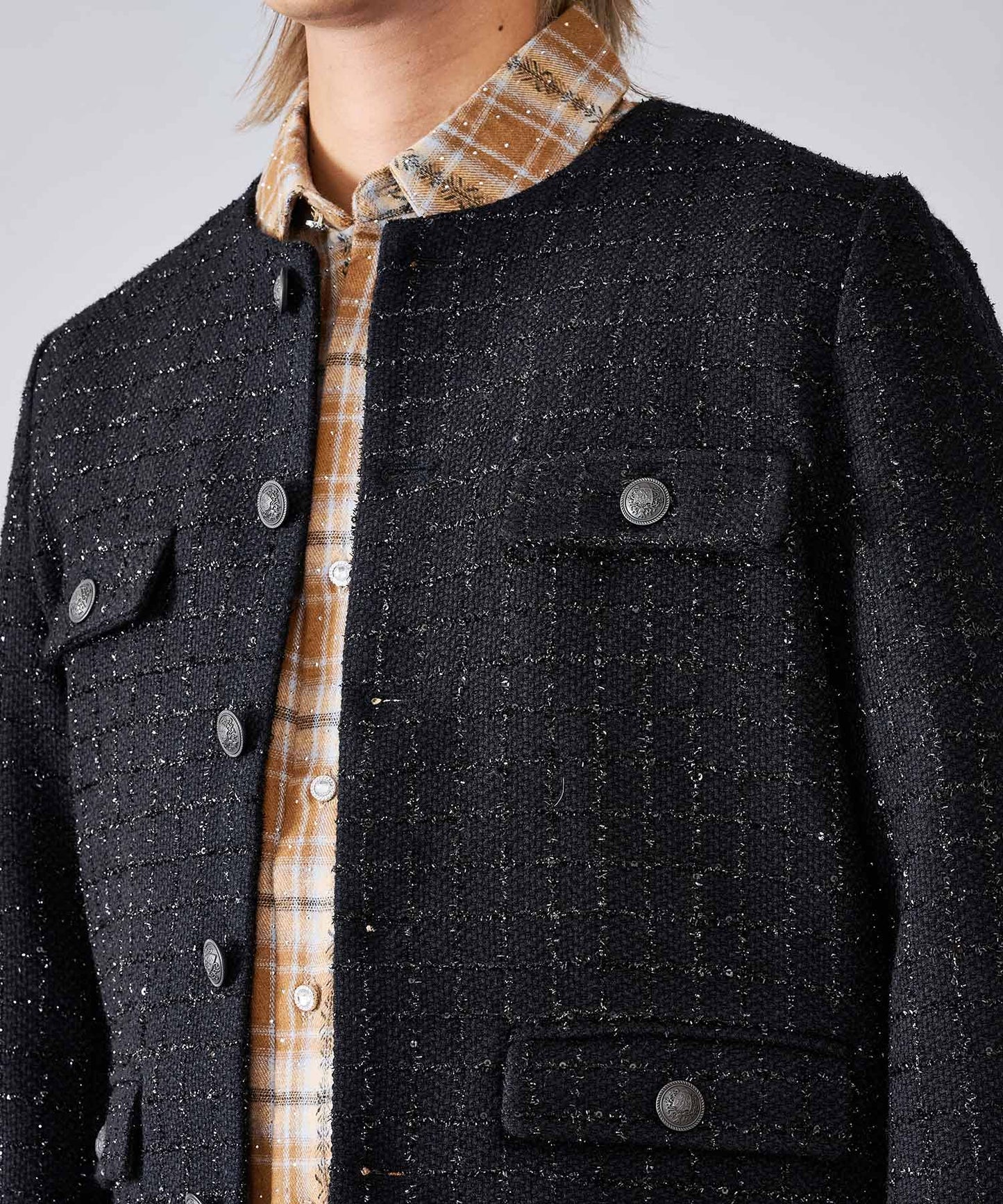 ツイードノーカラージャケット