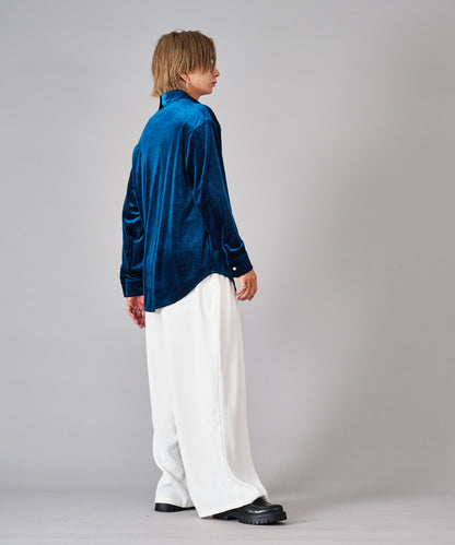 ラメストライプベロアシャツ