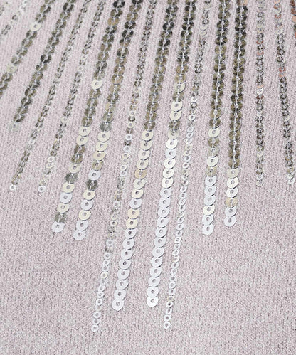 スパンコール刺繍タートルネック