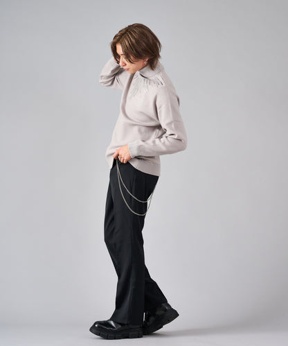 スパンコール刺繍タートルネック