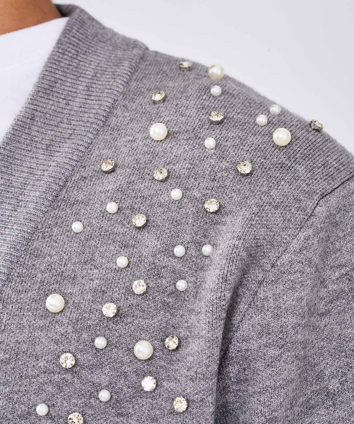 パールデザインニットカーディガン