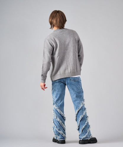 パールデザインニットカーディガン