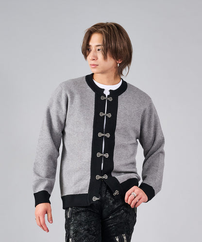 メタルボタンニットカーディガン