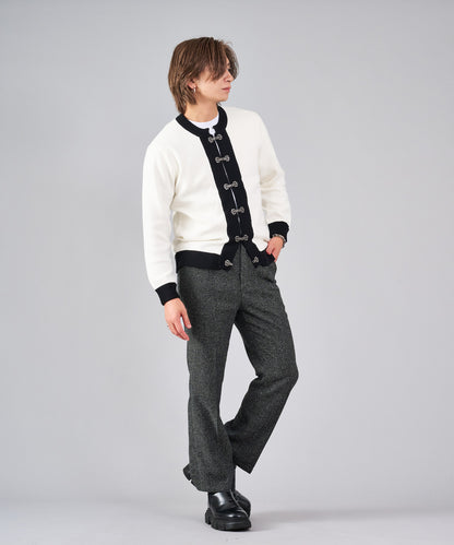 メタルボタンニットカーディガン