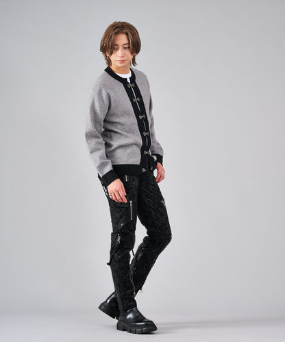 メタルボタンニットカーディガン