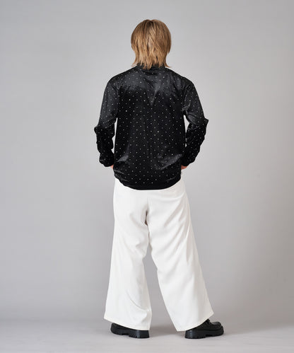 ラインストーン付きベロアタートルネック