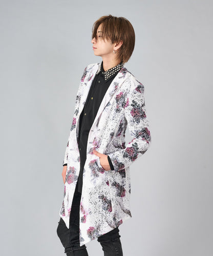 ローズ×スモーク総プリントジャケット